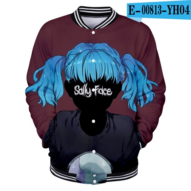 Sally face 3D jacket Hoodies New Hot Fall 3D baseball jacket Harajuku printing Sally face Baseball uniform Sweatshirt Men/Women