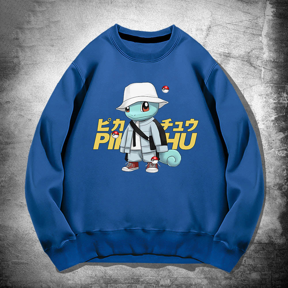 Pikachu Round Neck Sweater For Men And Womens Spring And Autumn Clothing, Japanese Anime Jenny Turtle Jacket