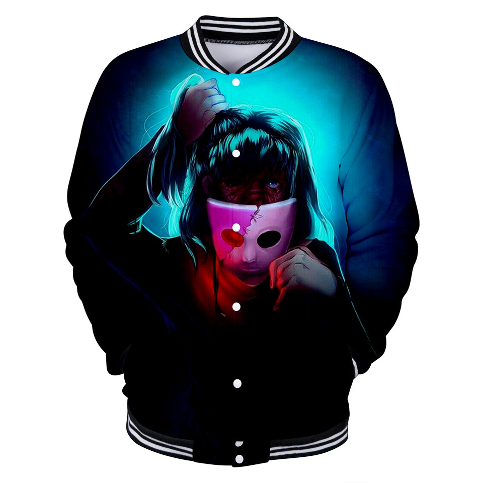 Sally face 3D jacket Hoodies New Hot Fall 3D baseball jacket Harajuku printing Sally face Baseball uniform Sweatshirt Men/Women
