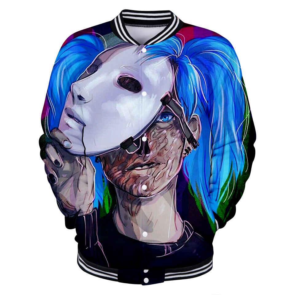 Sally face 3D jacket Hoodies New Hot Fall 3D baseball jacket Harajuku printing Sally face Baseball uniform Sweatshirt Men/Women