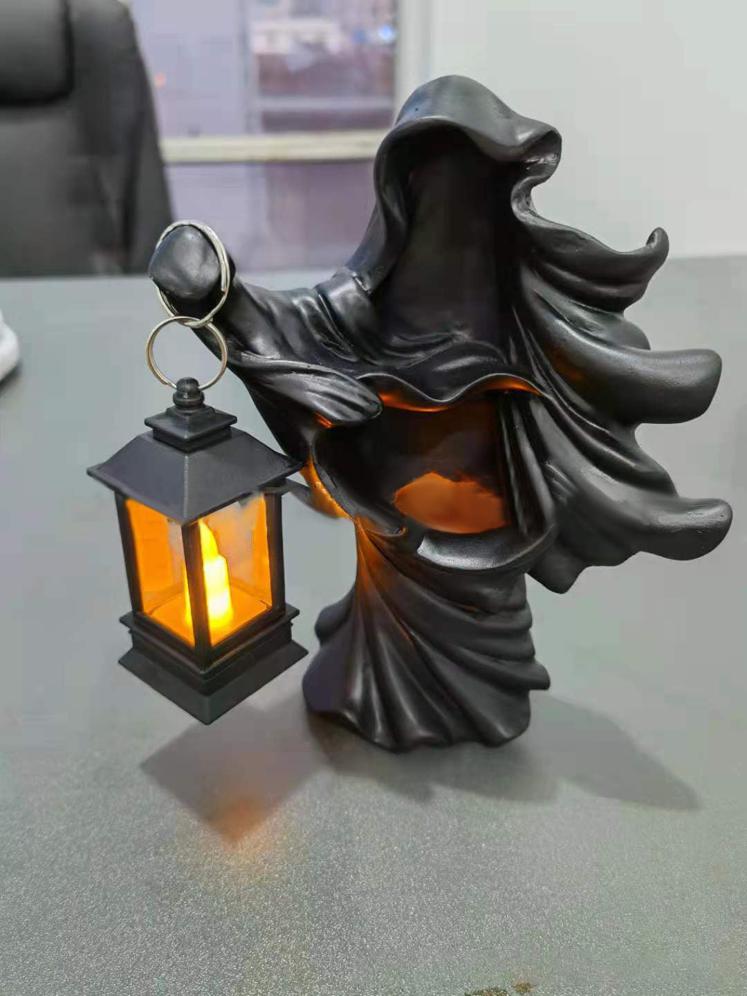Halloween Witch Resin Lantern Decoration Hell Messenger Terror Decoration with Lanterns