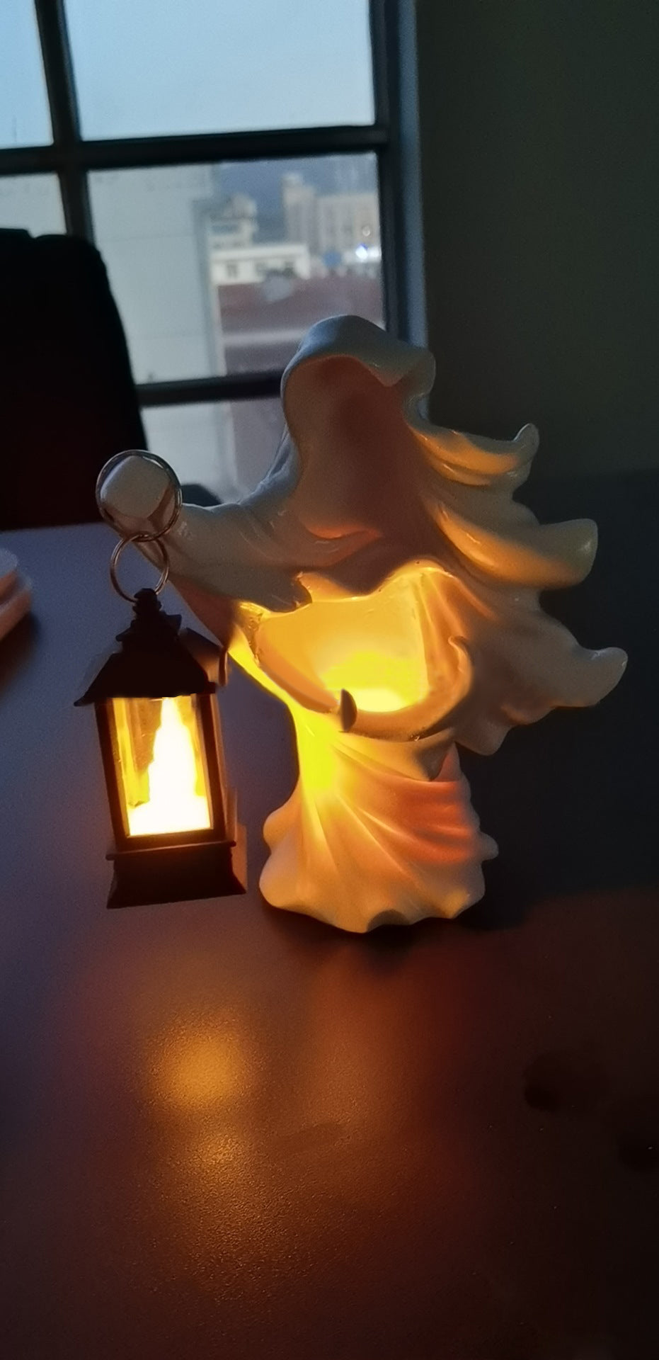 Halloween Witch Resin Lantern Decoration Hell Messenger Terror Decoration with Lanterns