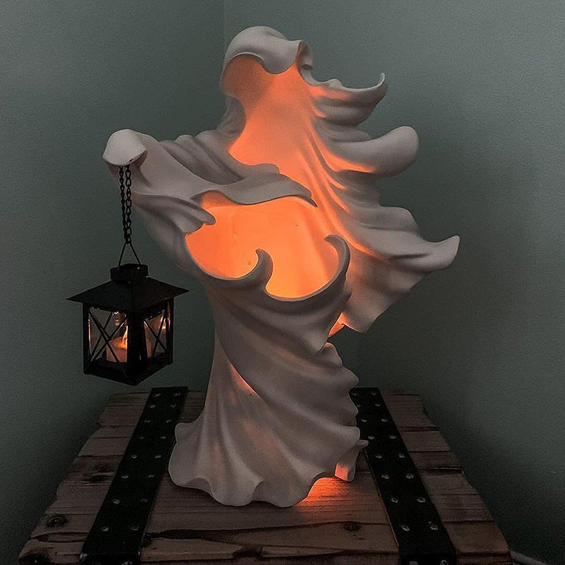Halloween Witch Resin Lantern Decoration Hell Messenger Terror Decoration with Lanterns