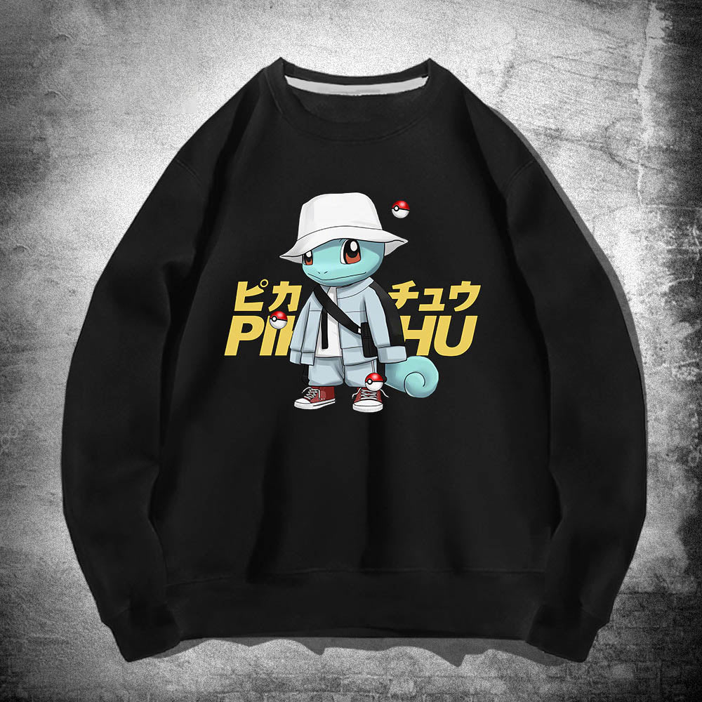 Pikachu Round Neck Sweater For Men And Womens Spring And Autumn Clothing, Japanese Anime Jenny Turtle Jacket