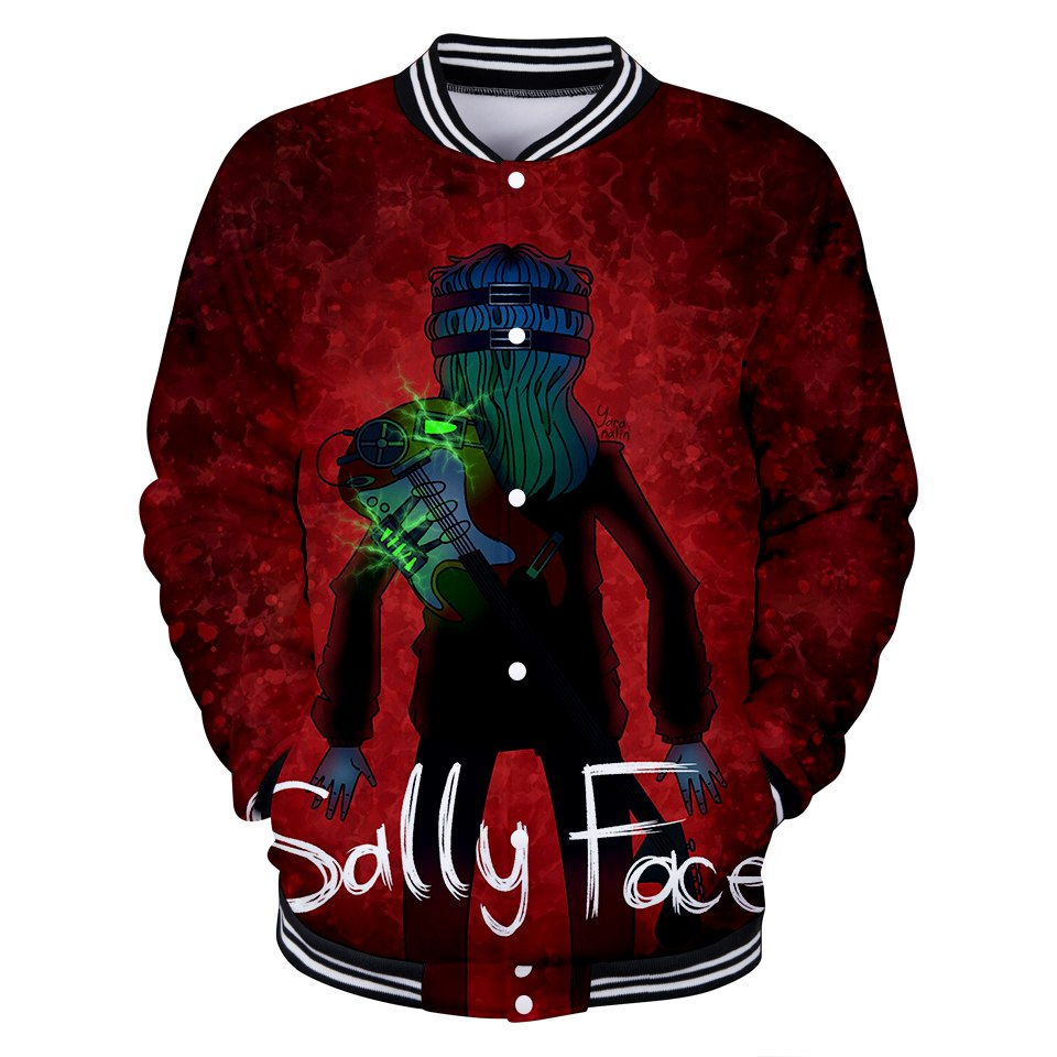 Sally face 3D jacket Hoodies New Hot Fall 3D baseball jacket Harajuku printing Sally face Baseball uniform Sweatshirt Men/Women