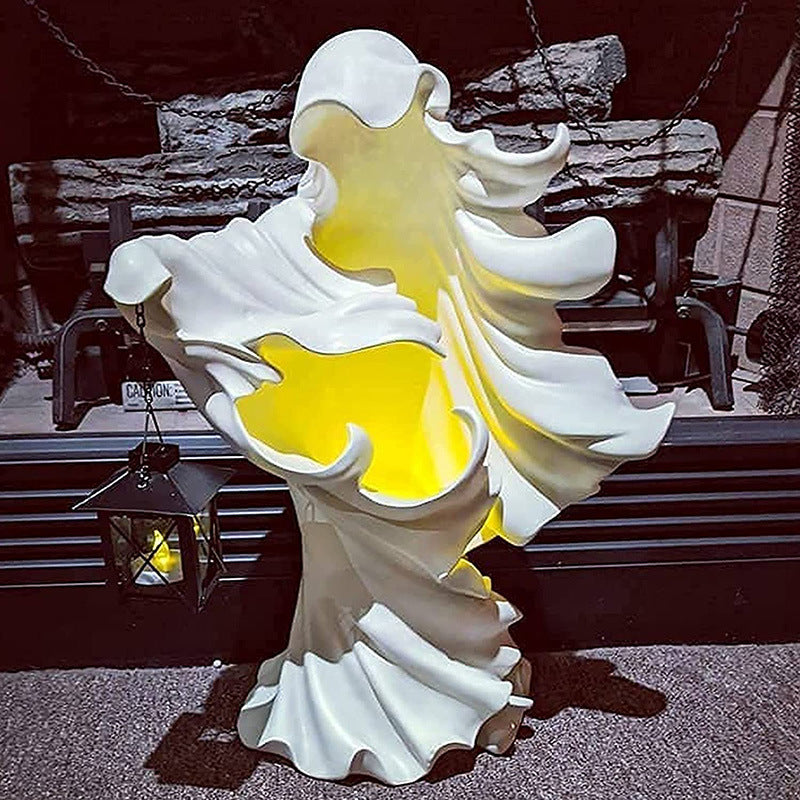 Halloween Witch Resin Lantern Decoration Hell Messenger Terror Decoration with Lanterns