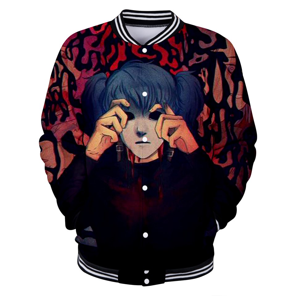 Sally face 3D jacket Hoodies New Hot Fall 3D baseball jacket Harajuku printing Sally face Baseball uniform Sweatshirt Men/Women