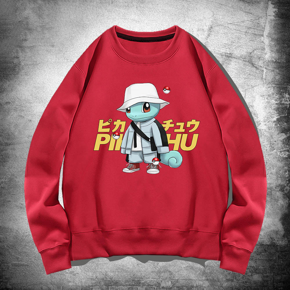 Pikachu Round Neck Sweater For Men And Womens Spring And Autumn Clothing, Japanese Anime Jenny Turtle Jacket