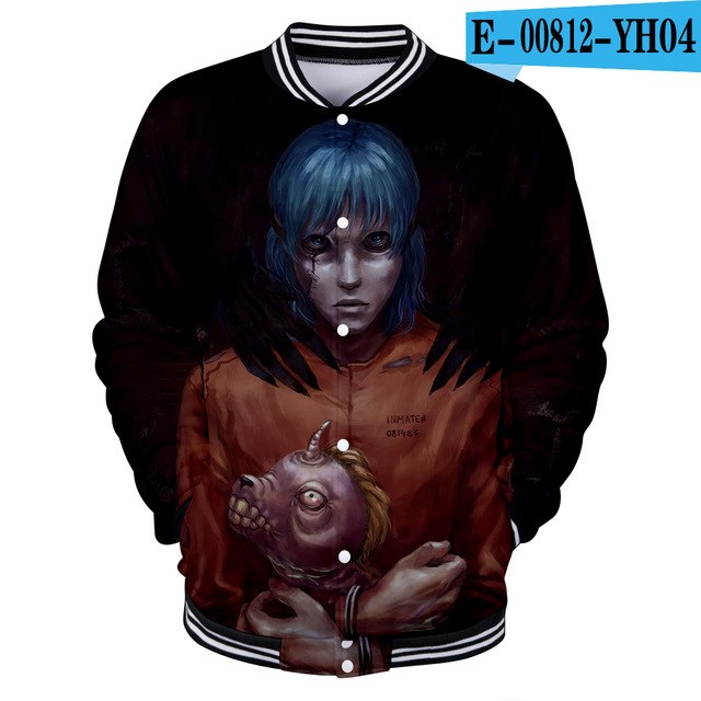 Sally face 3D jacket Hoodies New Hot Fall 3D baseball jacket Harajuku printing Sally face Baseball uniform Sweatshirt Men/Women