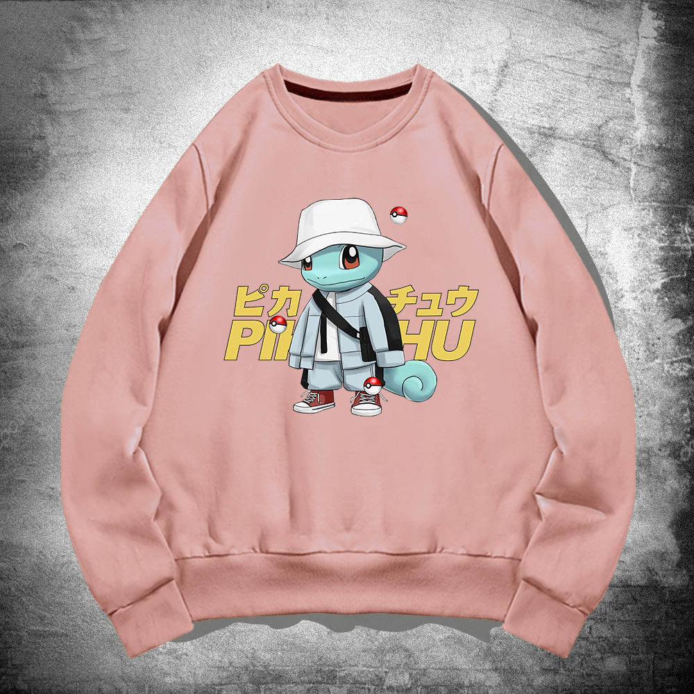 Pikachu Round Neck Sweater For Men And Womens Spring And Autumn Clothing, Japanese Anime Jenny Turtle Jacket