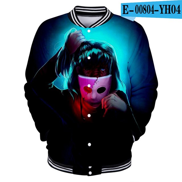 Sally face 3D jacket Hoodies New Hot Fall 3D baseball jacket Harajuku printing Sally face Baseball uniform Sweatshirt Men/Women