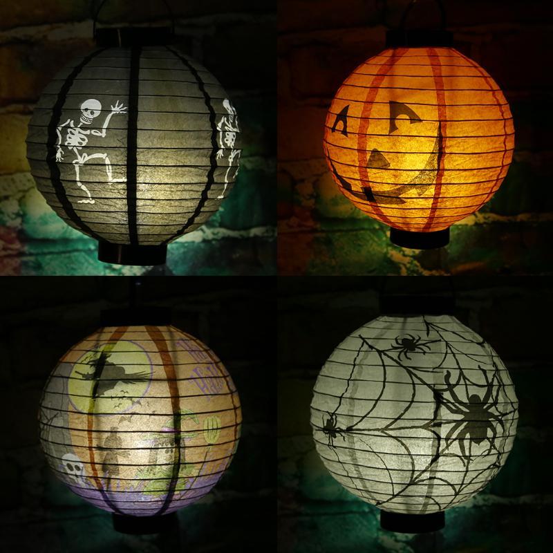 Halloween Decoration LED Paper Pumpkin Hanging Lantern Light Lamp Halloween Decorations