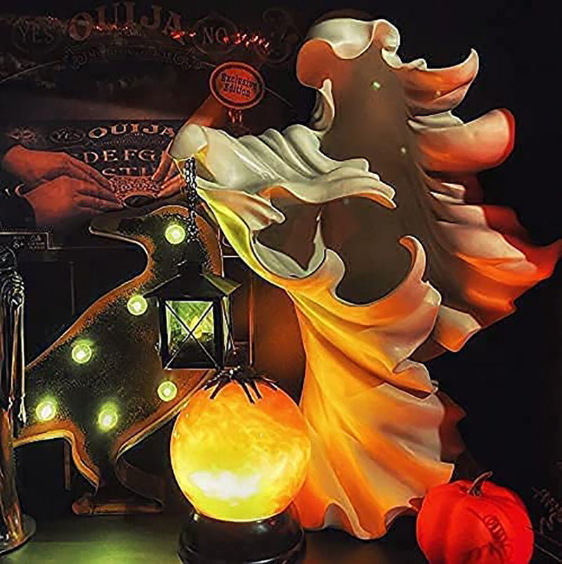 Halloween Witch Resin Lantern Decoration Hell Messenger Terror Decoration with Lanterns