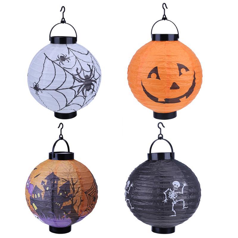 Halloween Decoration LED Paper Pumpkin Hanging Lantern Light Lamp Halloween Decorations